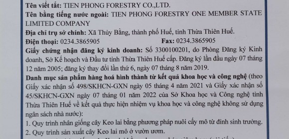 Giấy chứng nhận Doanh nghiệp Khoa học và Công nghệ